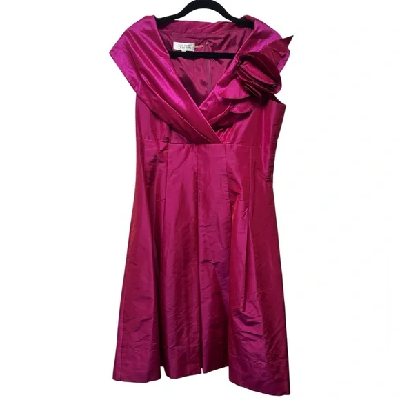 Rickie Freeman for Teri Jon Pink Rosette Dress